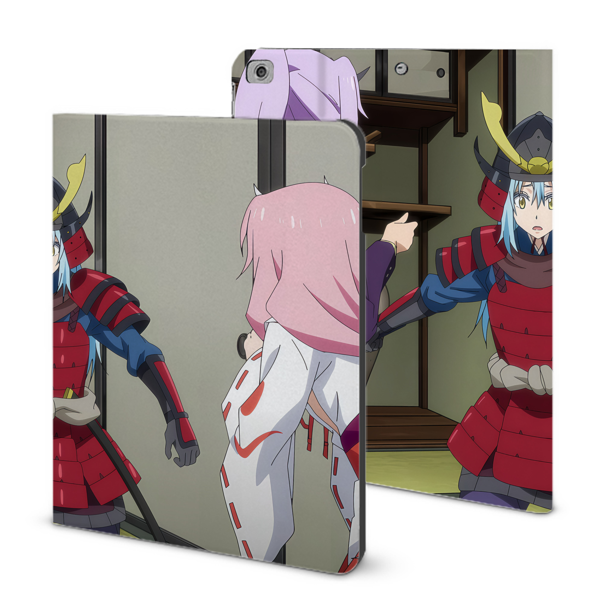 （画像用） 転スラ Regarding Reincarnated to Slime IPad ケース ブック型 PUレザー TPU 耐衝撃 軽量 薄型 ペン収納なし 全面保護 IPad 各モデル対応